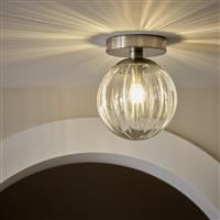 Habitat Anais Glass Flush Ceiling Light - Brushed Chrome