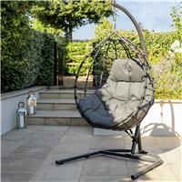 Argos Home Metal Hanging Egg Chair - Grey