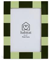 "Habitat Green Checkered Mango Wood Frame - 5x7"""