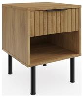 GFW Nervata 1 Drawer Side Table - Oak