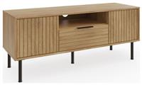 GFW Nervata 2 Door 1 Drawer TV Unit - Oak