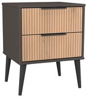Livara Bergen 2 Drawer Bedside Table - Grey & Oak