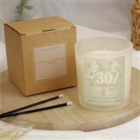 Personalised Message 30th Wedding Anniversary Candle Jar