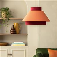 Habitat Red Easy Fit Stacked 3 Tier Lampshade - 40cm