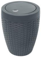 Addis Rattan Bathroom Bin - Charcoal