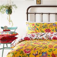 furn Pomelo Tropical Floral Yellow Bedding Set - Superking