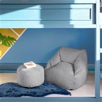 rucomfy Kids Snuggle Bean Bag Chair And Footstool - Grey