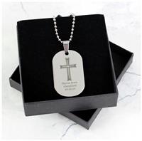 Personalised Memento Men's Stainless Steel Dog Tag Necklace