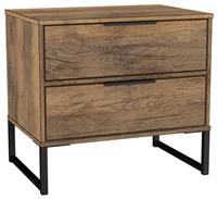 Welcome Messina 2 Drawer Bedside Table - Oak