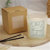 Personalised Message 25th Wedding Anniversary Candle Jar