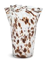 Habitat Confetti Glass Handkerchief Vase - Brown & White