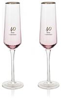 Amore by Juliana Set of 2 40th Anniversary Flute Glasses