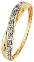 Revere 9ct Gold 0.05ct Diamond Crossover Eternity Ring - S