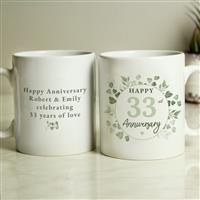 Personalised Message Botanical Anniversary Mug
