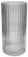 Ivyline Daphne Ribbed Glass Vase - Clear
