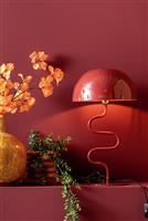 Present Time Cast Iron Twist Enable Table Lamp - Ochre Red