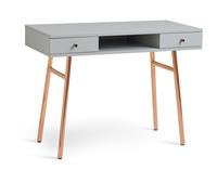 Habitat Valence 2 Drawer Office Desk - Grey & Rose Gold