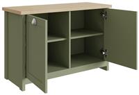 GFW Lancaster 2 Door Shoe Storage Cabinet - Green & Oak