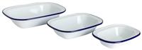 Falcon Oblong Enamel Coated Steel Pie Dish Set of 3 - White