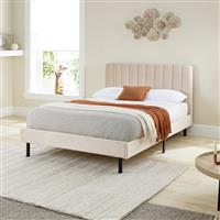 Aspire Rosella Small Double Velvet Bed Frame - Cream