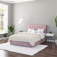 Aspire Olivier Double Velvet End Lift Ottoman Bed - Blush