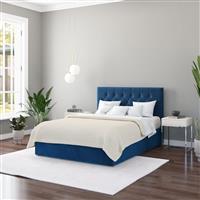 Aspire Olivier Double Velvet End Lift Ottoman Bed - Navy