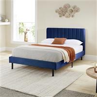 Aspire Rosella Small Double Velvet Bed Frame - Blue