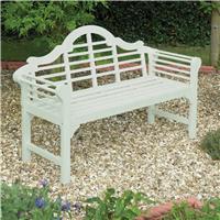 Lutyens Style Hardwood Garden Bench - White