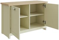 GFW Lancaster 2 Door Shoe Storage Cabinet - Cream & Oak