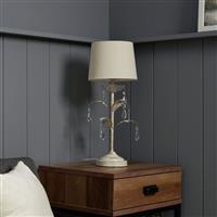 BHS Josefine Leaf Metal Table Lamp - Cream
