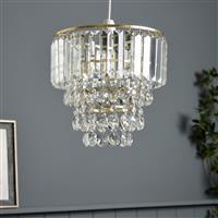 BHS Monroe Glass Easy Fit Pendant Light - Brass