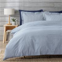 Habitat Cotton Denim Blue Stripe Bedding Set - Double