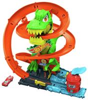 Hot Wheels City Car Track Set, T-Rex Blaze Battle Playset