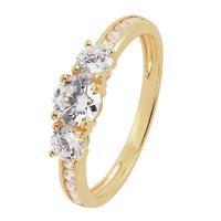 Revere 9ct Gold Cubic Zirconia Shoulder Engagement Ring - T