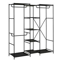 Argos Home Spencer 3 Rail 6 Shelf Wardrobe - Black