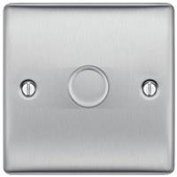 BG Single 2 Way Dimmer Switch - Brushed Stainless Steel