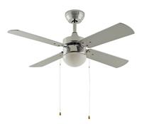 Argos Home Ceiling Fan - Chrome & Grey