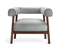 Habitat Elio Fabric Curved Armchair - Grey