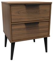 Livara Bergen 2 Drawer Bedside Table - Walnut
