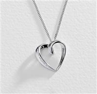Moon & Back Sterling Silver Mum Heart Pendant Necklace