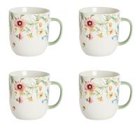 Argos Home Floral Set of 4 Mugs - Cream