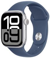 Apple Watch Series 10 GPS 42mm Silver Denim Sport Band - M/L