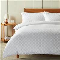 Habitat Cotton Clipped Dot White Bedding Set - Double