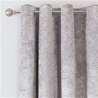 Argos Home Crushed Velvet Fully Lined Eyelet Curtains - Grey