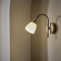 Argos Home Curico Glass Wall Light - Brass & White