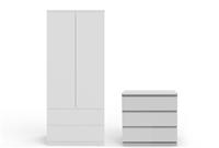 Habitat Jenson 2 Piece 2 Door Wardrobe Set - Matte White