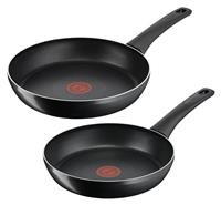 Tefal Titanium Force 2 Piece Aluminum Frying Pan Set - Black