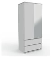 Habitat Jenson 2 Door 2 Drawer Mirror Wardrobe - Matte White