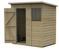 Forest Beckwood Shiplap 1 Window Pent Shed - 6 x 4ft