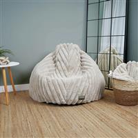 rucomfy Faux Fur Large Bean Bag - Linen